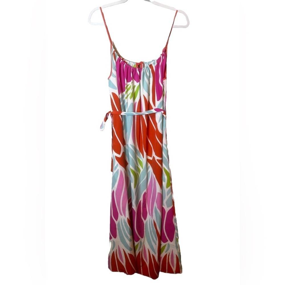 Natori Papillon Tropical Gown in Bright Coral Size S - Picture 4 of 6